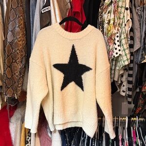 Wild Fable Cream Sweater with Black Star
